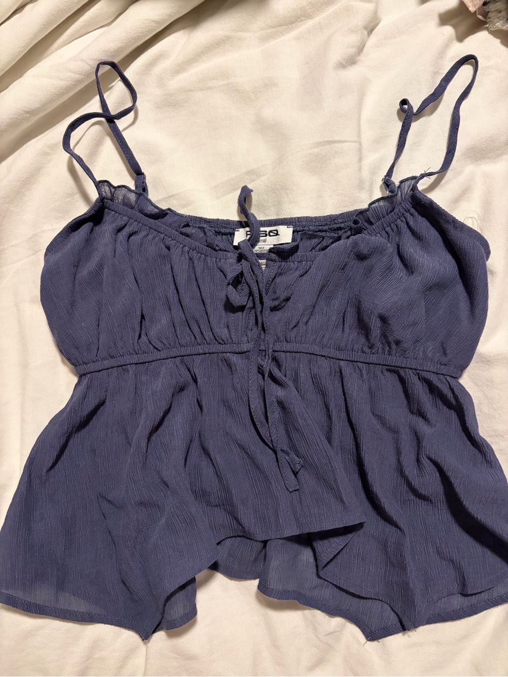 RSQ Navy Blue Peplum Spaghetti Strap Tank